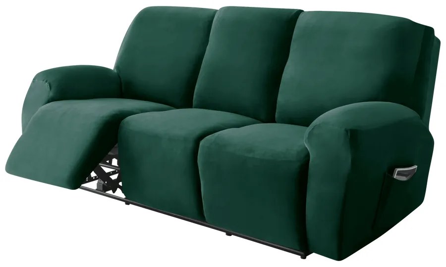 Relax Fotel Huzat (bársonyos, 3 üléses, sötétzöld, rugalmas)