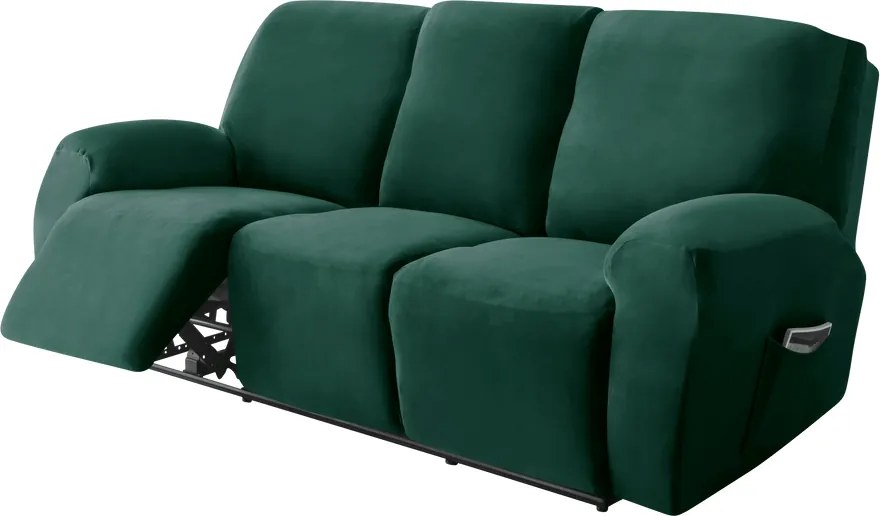 Relax Fotel Huzat (bársonyos, 3 üléses, sötétzöld)