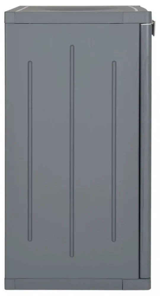 szürke PP rattan kerti tárolószekrény 65 x 45 x 88 cm