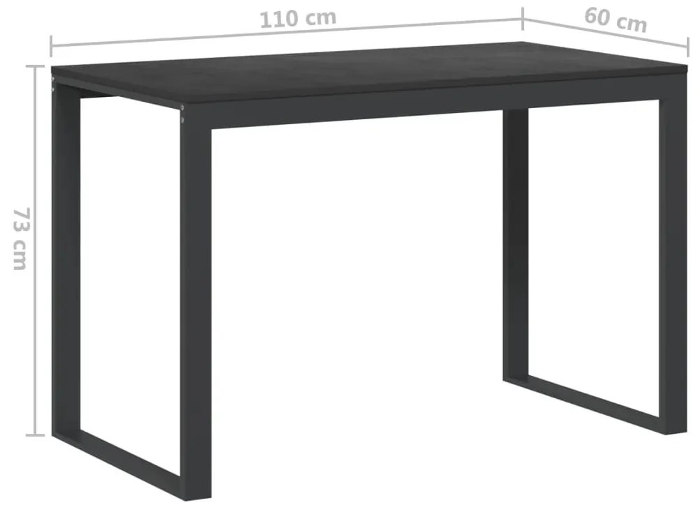 fekete forgácslap számítógépasztal 110 x 60 x 73 cm