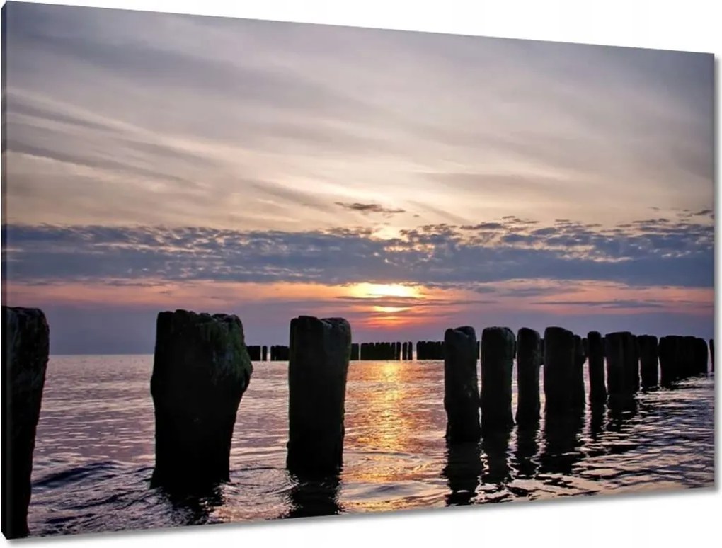 Festmények 120x80 Hullámtörők a Balti-tengeren