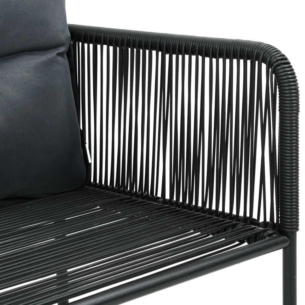 9 részes fekete és barna PVC rattan kerti étkezőgarnitúra