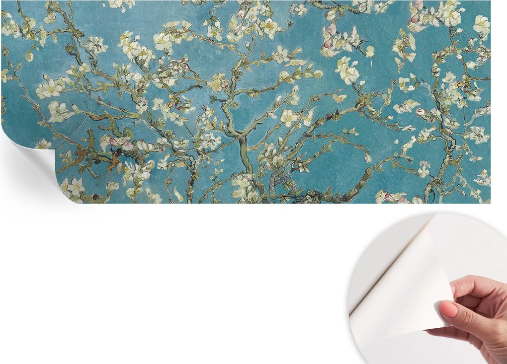 Mosható öntapadós fotótapéta étkezőbe Virágzó ágak 250x104 cm