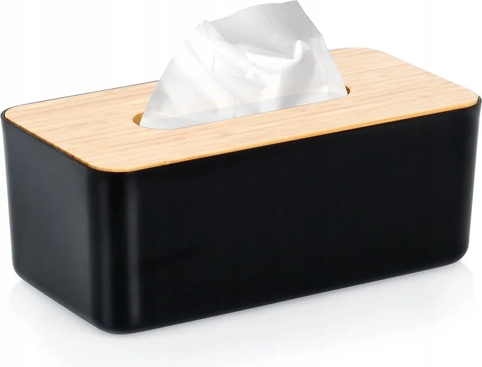 Zsebkendőtartó fekete bambusz fedéllel Vilde Zsebkendőtartó