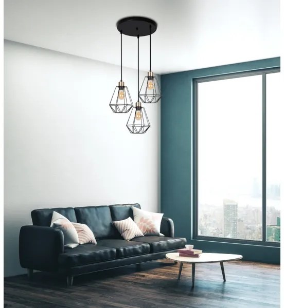 Csillár zsinóron PRIMO 3xE27/60W/230V