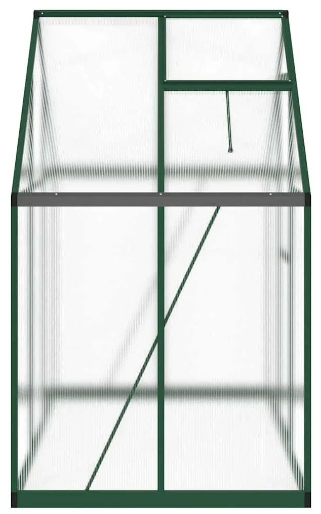 zöld alumínium melegház alapvázzal 169 x 114 x 195 cm