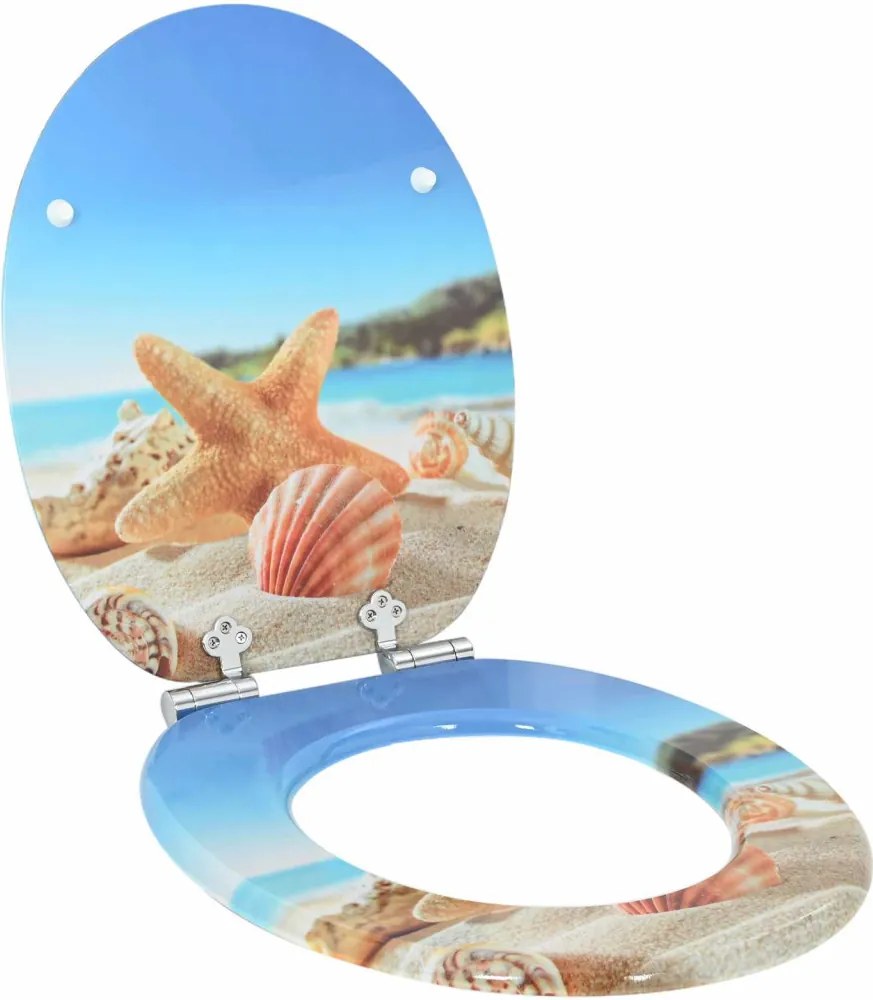 Lágy záródású WC ülőke 2 pcs Tengeri kagyló 44 x 38 cm MDF lap