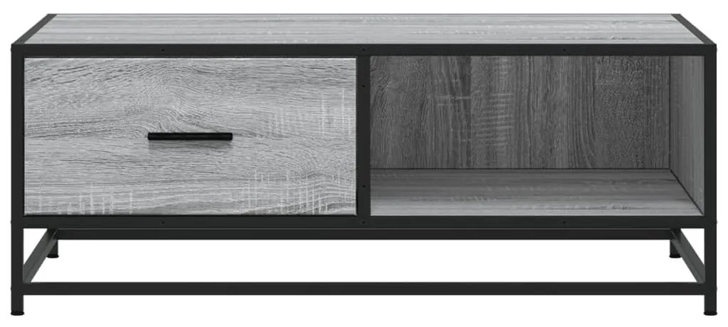 Szürke sonoma szerelt fa és fém dohányzóasztal 90 x 57 x 35 cm