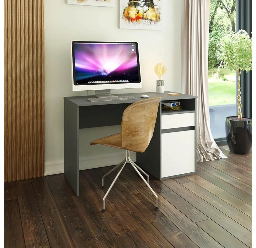 PC asztal Bolegy (grafit + fehér) . 1116254