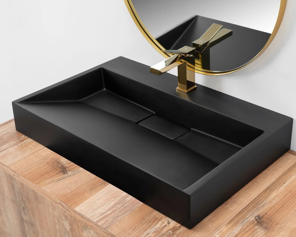 Konglomerátum mosdó GOYA black MAT 100CM