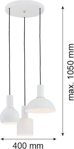 ARGON 1468 SINES Modern Led Függesztett Lámpa Fehér, Sárgaréz E27 IP20