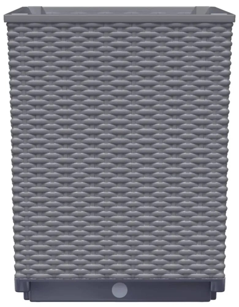2 db sötétszürke polipropilén növénytartó 30 x 30 x 37 cm