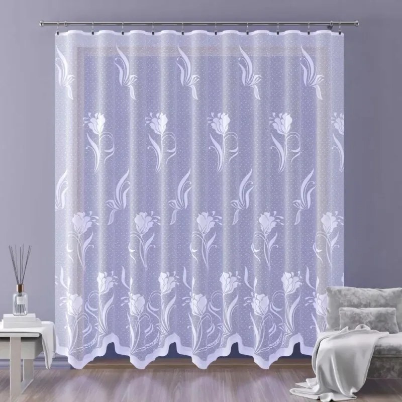 Gyönyörű elegáns jacquard függöny fehér-rózsaszín Molia A139 270 cm méter