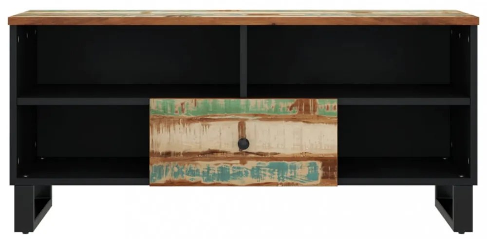 tömör újrahasznosított és szerelt fa TV-szekrény 100x33x46 cm