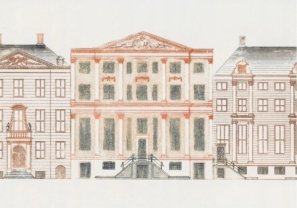 Divatos Flizelin Fali Tapéta Furnér Klasszikus épületek 208x146 Ragasztó