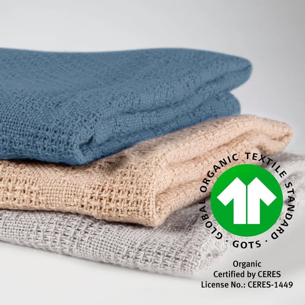 Bézs pamut kötött gyerek takaró 80x80 cm Frosty Almond – Roba