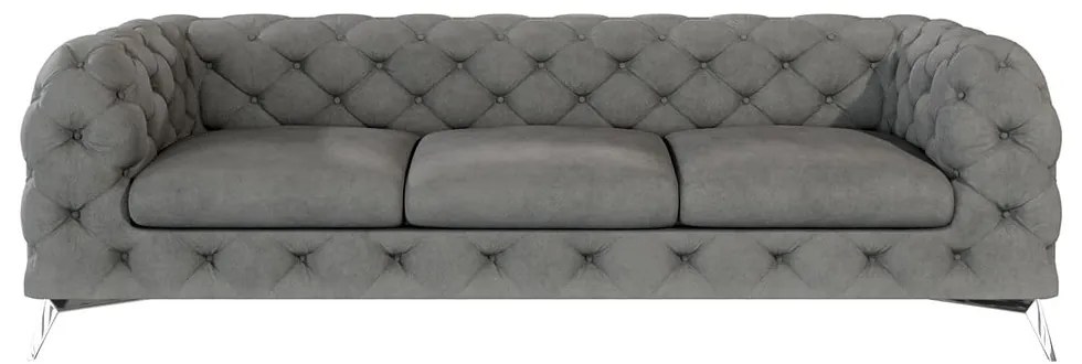 Szürke bársony kanapé 243 cm Chelsea – Ropez