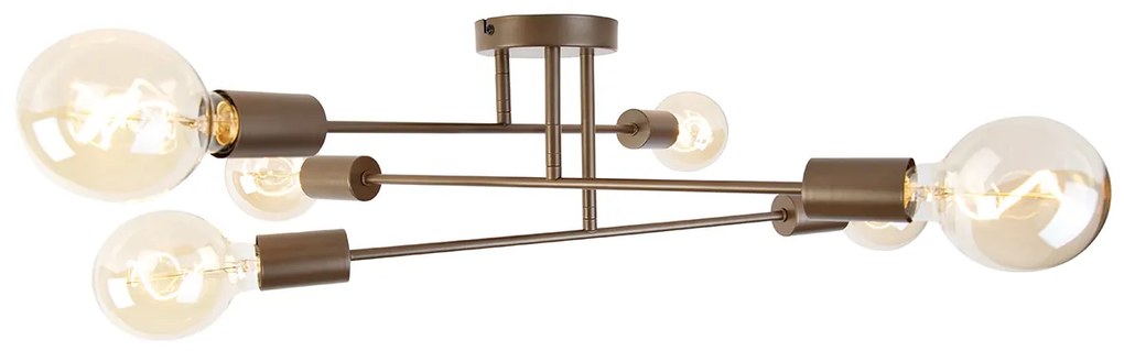 Ipari mennyezeti lámpa sötét bronz 6 lámpás - Sydney