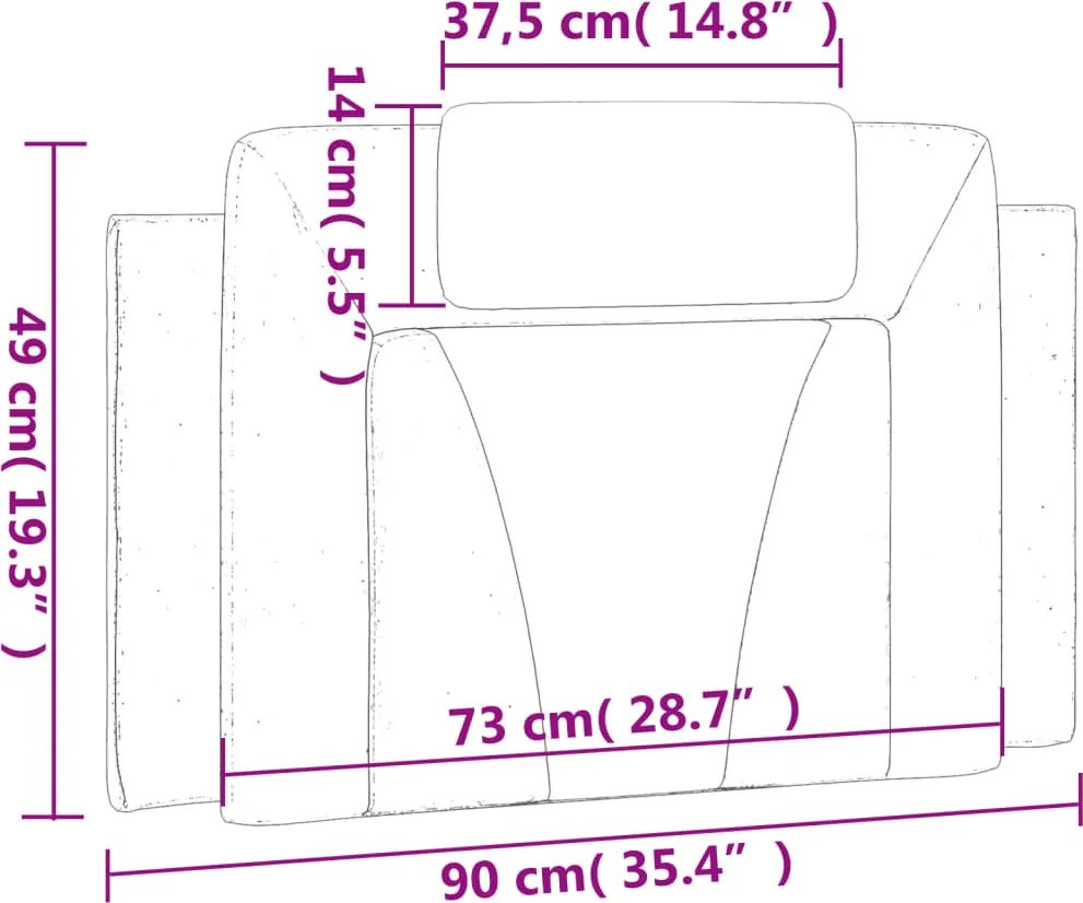 fehér műbőr fejtámla párna Viana 90 cm