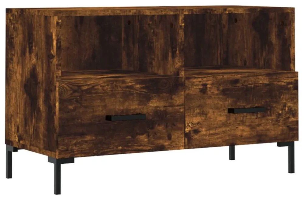 füstös tölgy színű szerelt fa TV-szekrény 80 x 36 x 50 cm