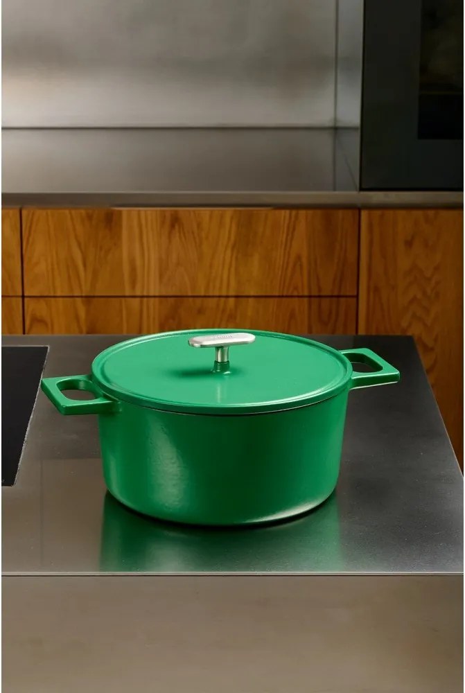 Indukciós tűzhelyhez alkalmas öntöttvas lábas fedővel 5,5 l Mattia 3.0 – FABINI