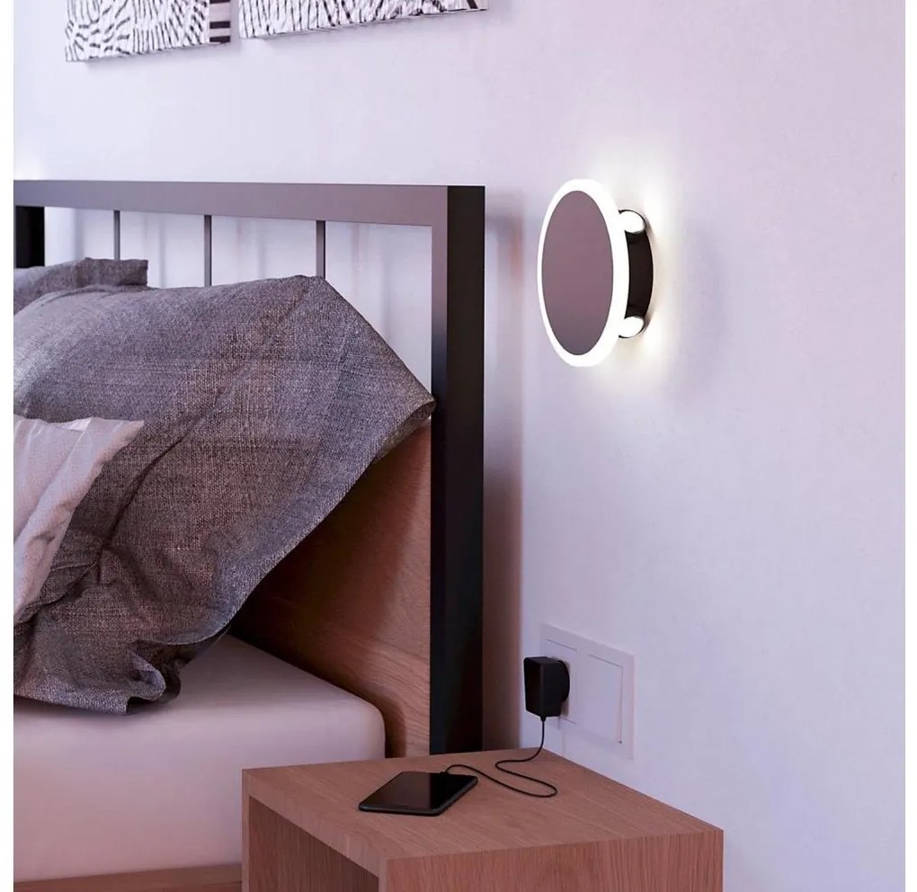 Eglo 901585 - LED Fali lámpa TALAMELLO LED/12W/230V 3000K átm. 17 cm fekete