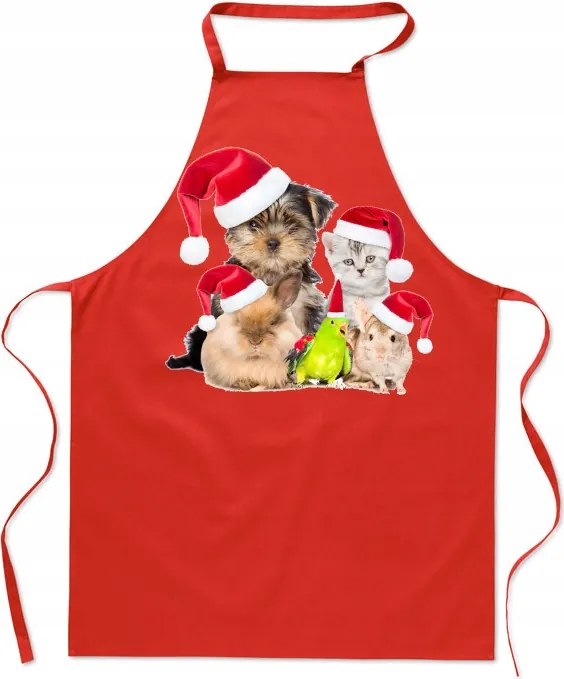 Konyhai kötény Karácsonyi Állatok Divatos Karácsonyi nyomtatás