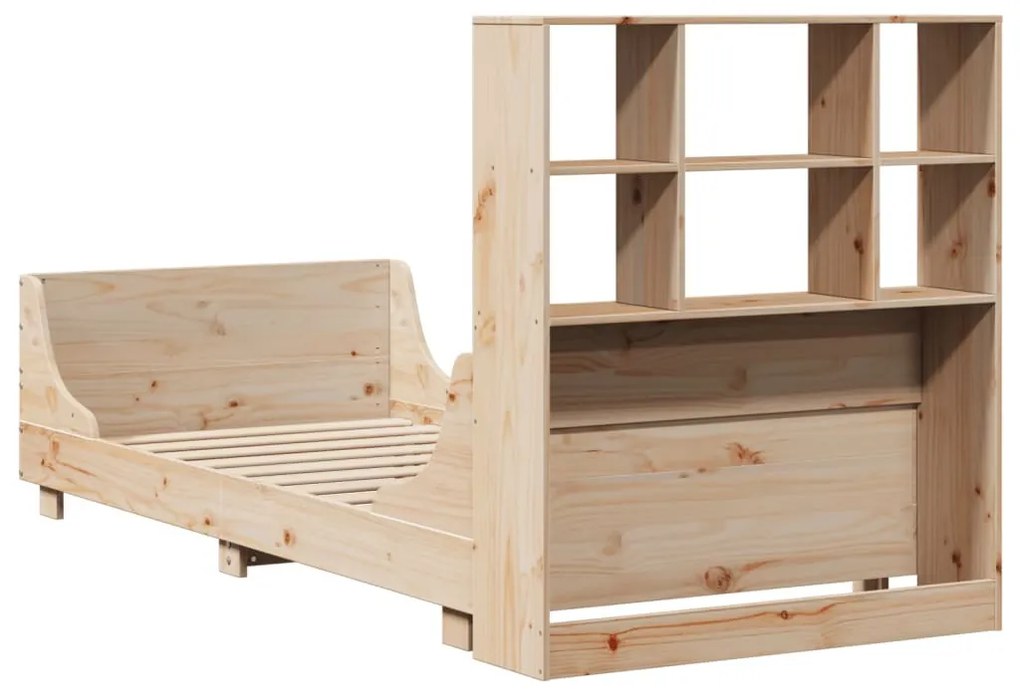 tömör fa könyvespolcos ágy matrac nélkül 90 x 200 cm