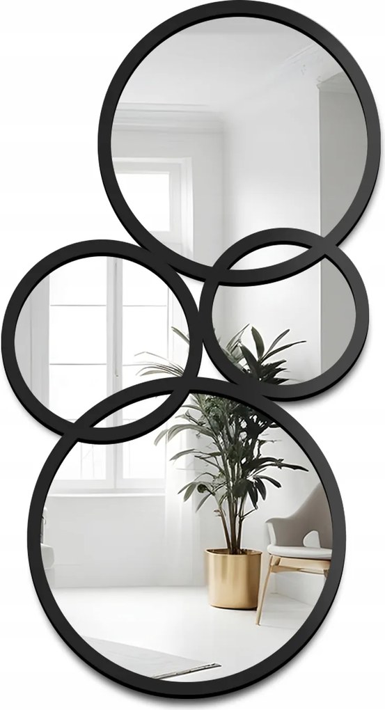 Belm Dekorációs tükör fekete Mdf keretben 93x170 fali