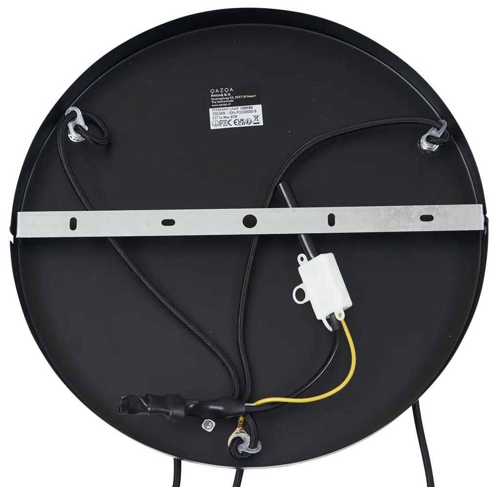 Retro függőlámpa fekete taupe színű 3-lámpás - Felt