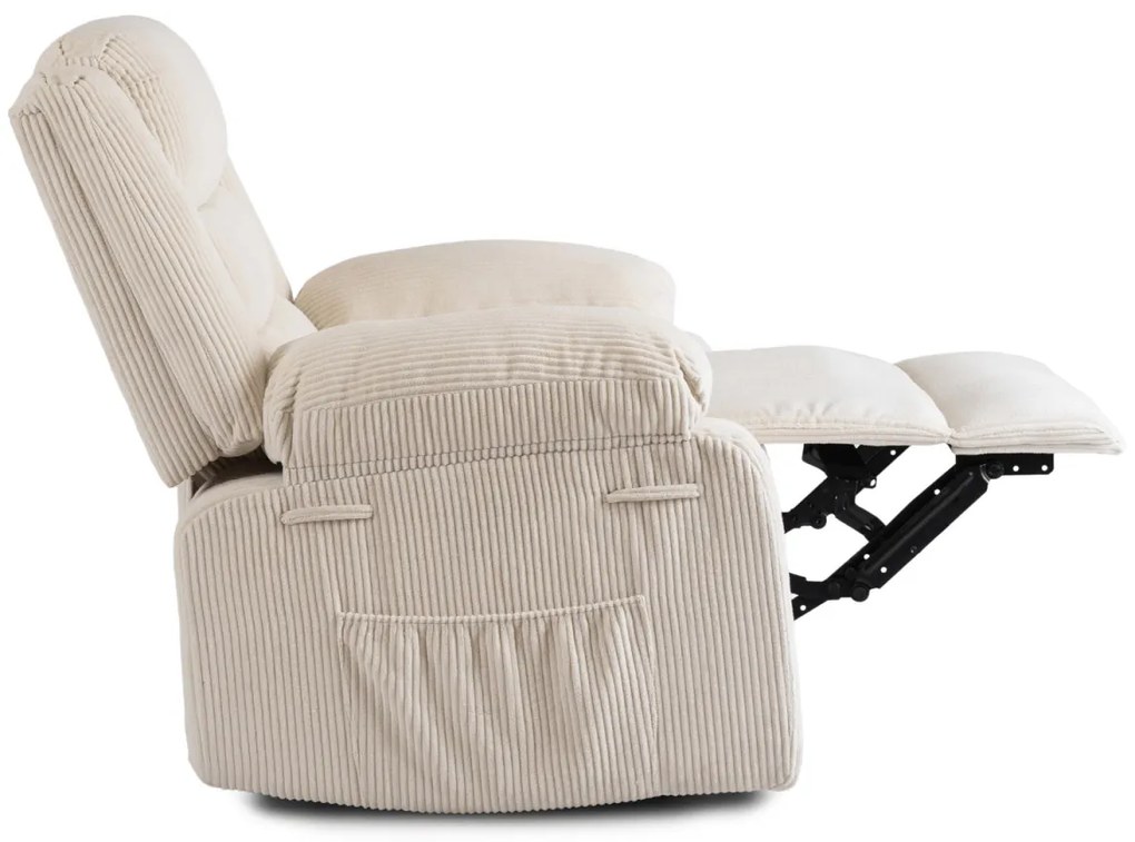 Relaxfotel Bézs Kordbársony Kárpittal. Arturo