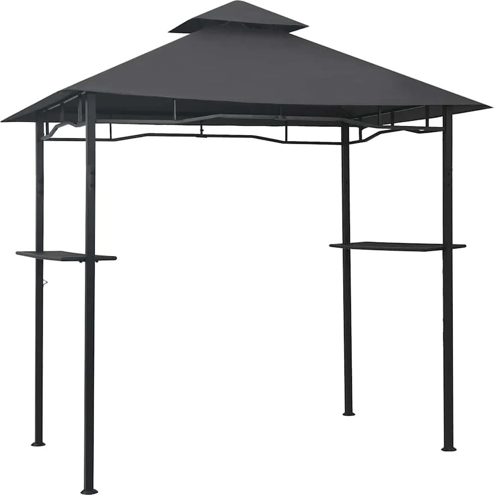 vidaXL antracitszürke acél grillpavilon 240 x 150 x 255 cm