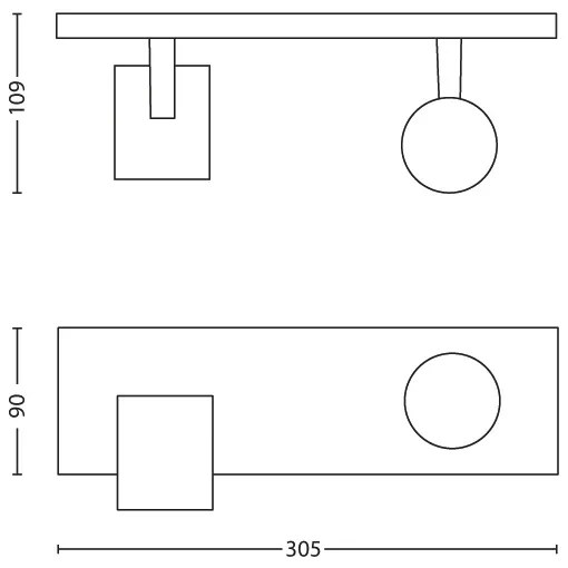 Philips 53092/48/12 - Spotlámpa RUNNER 2xGU10/50W/230V