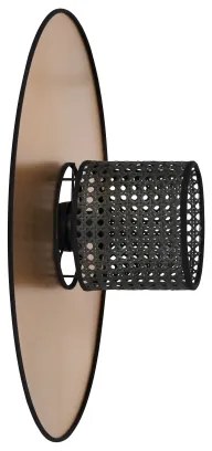 Duolla - Fali lámpa TOKYO RATTAN 1xE27/15W/230V átm. 50 cm arany/fekete