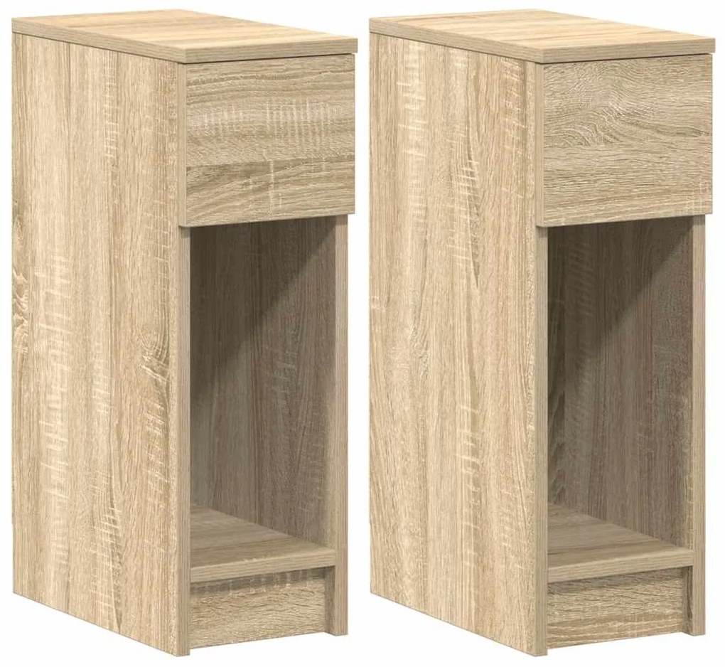 éjjeliszekrények fiókkal 2 db sonoma tölgy 20 x 36 x 60 cm