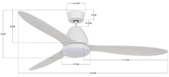 Lucci air 213043 - LED Mennyezeti ventilátor WHITEHAVEN GX53/17W/230V fehér + távirányító