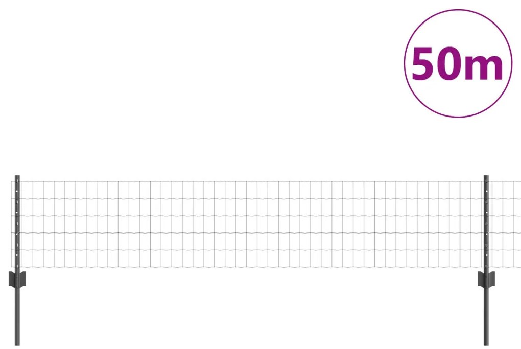 Kerti Kerítéssorozat 3 Panelből Álló Szett Szürke Horganyzott Acél