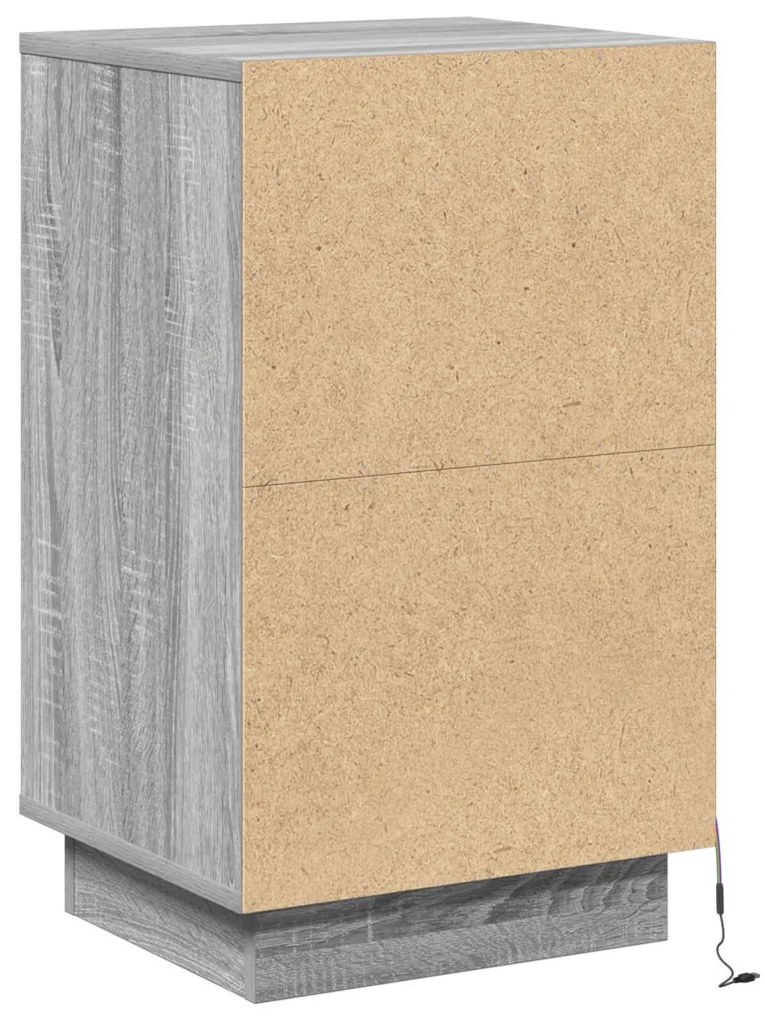 Éjjeli Szekrény LED-del Szürke Sonával 39x34.5x65 cm Mérnöki Fa