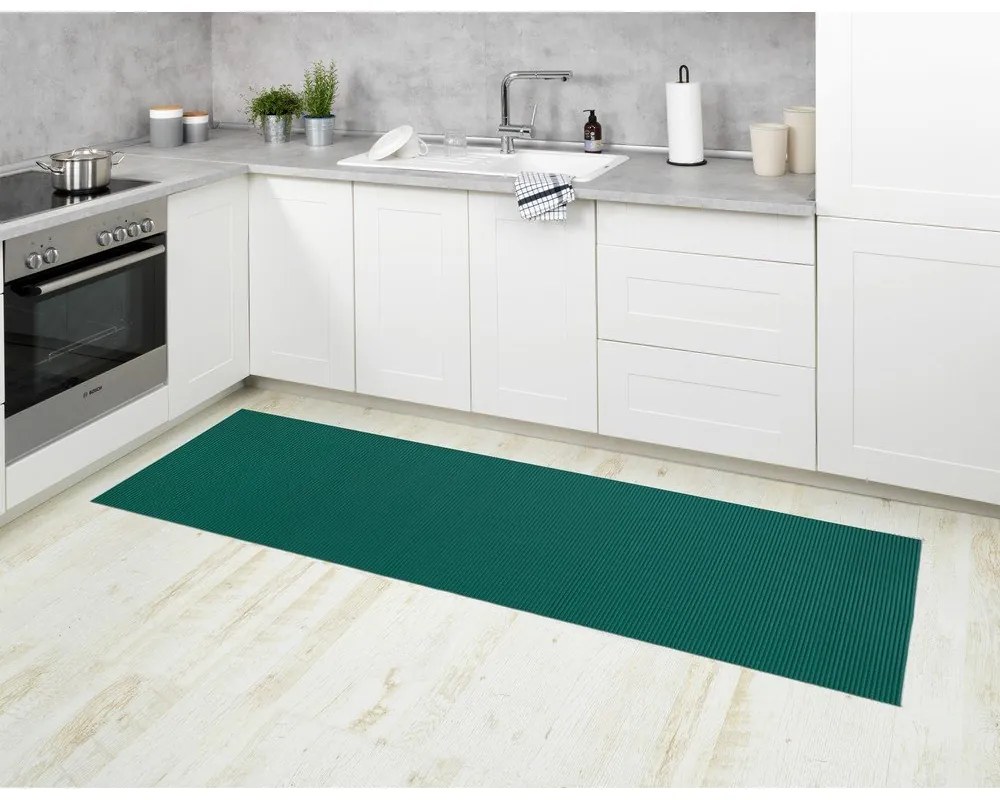 Sötétzöld műanyag fürdőszobai kilépő 65x200 cm Petrol – Wenko