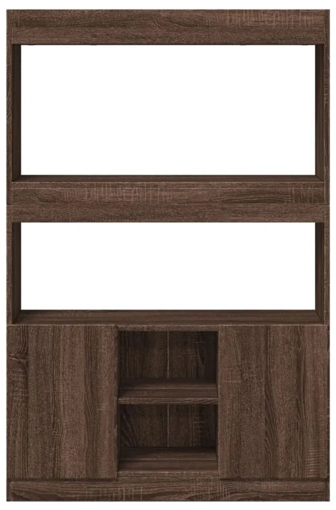 barna tölgy színű szerelt fa magasszekrény 92 x 33 x 140 cm