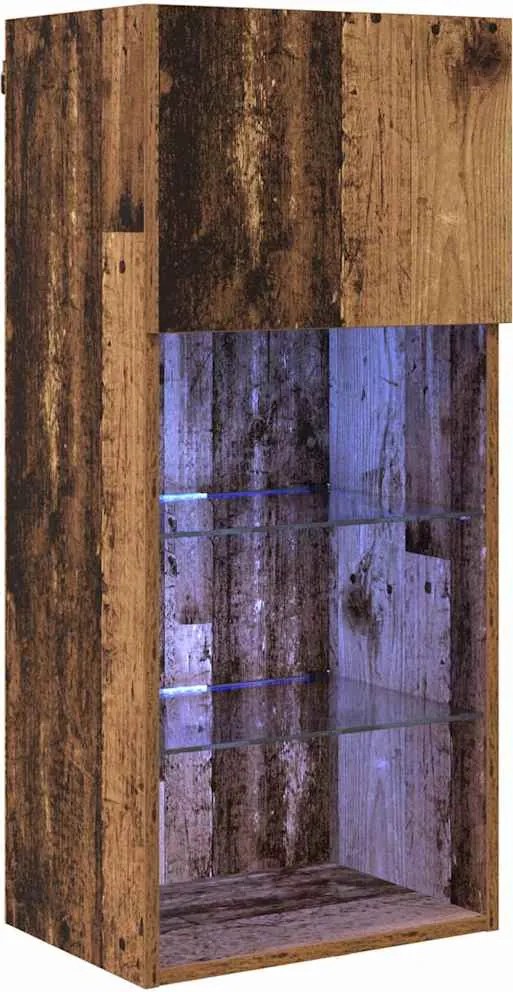 vidaXL Falsítható TV Szekrény Öreg fa 40,5 x 30 x 90 cm Faanyag