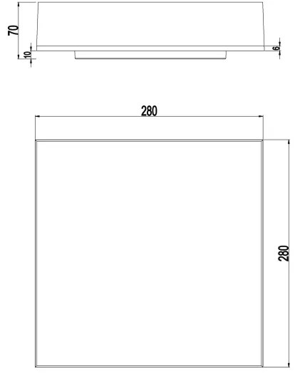 Top Light - LED Fürdőszobai mennyezeti lámpa BOXTER LED/24W/230V IP54 28x28 cm