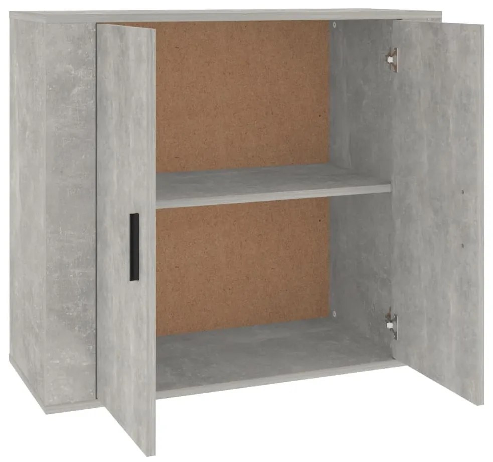betonszürke szerelt fa tálalószekrény 80x33x70 cm