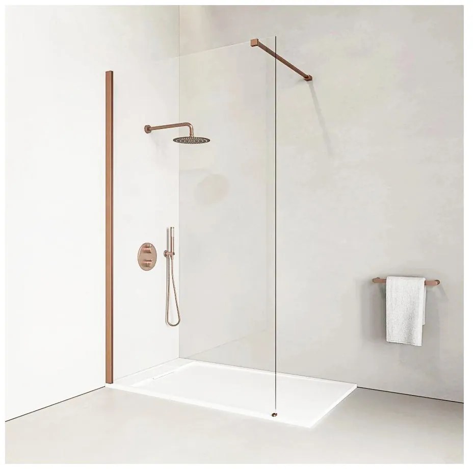 Walk-in zuhanyfal Rose Gold 100, 200cm, 8mm