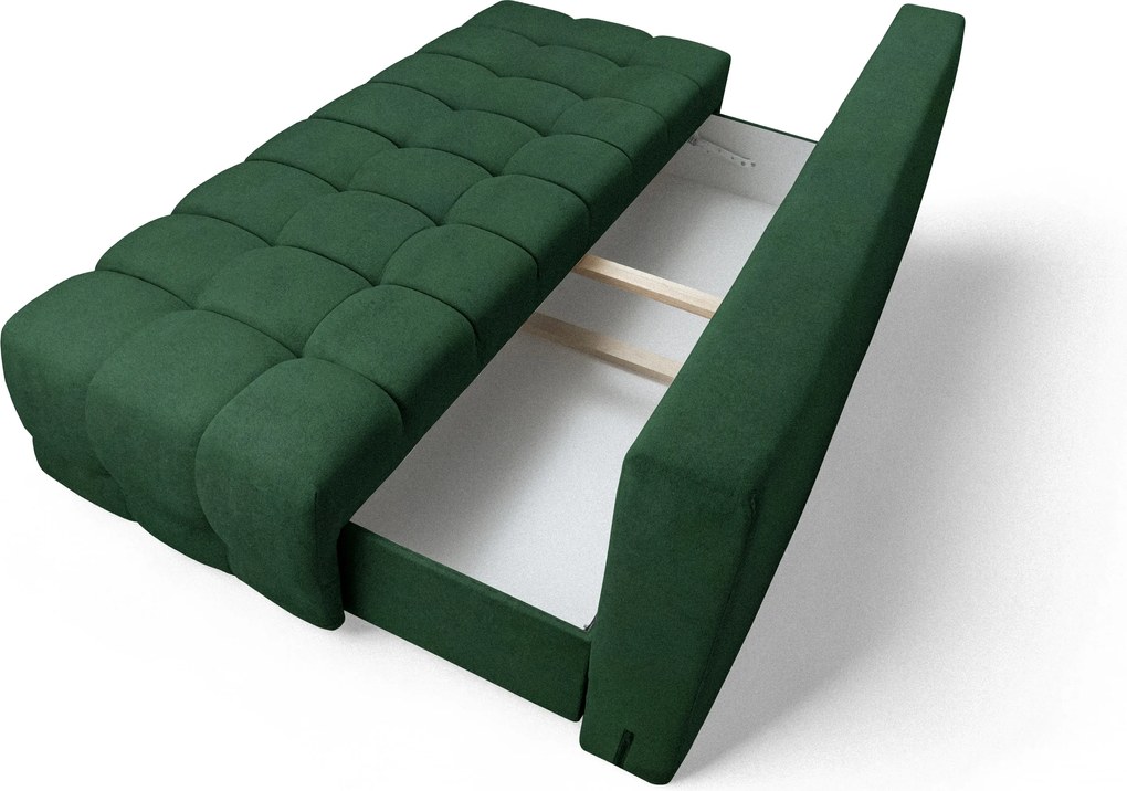Tuko kinyitható kanapé tárolóval - zöld Freya 210-09 dzsörzé