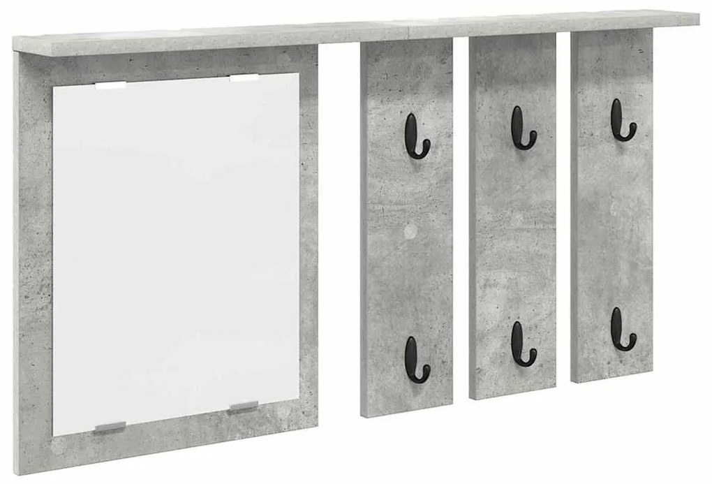 Fali Kabáthorog polcokkal Beton szürke 85 x 10 x 45 cm Faanyag