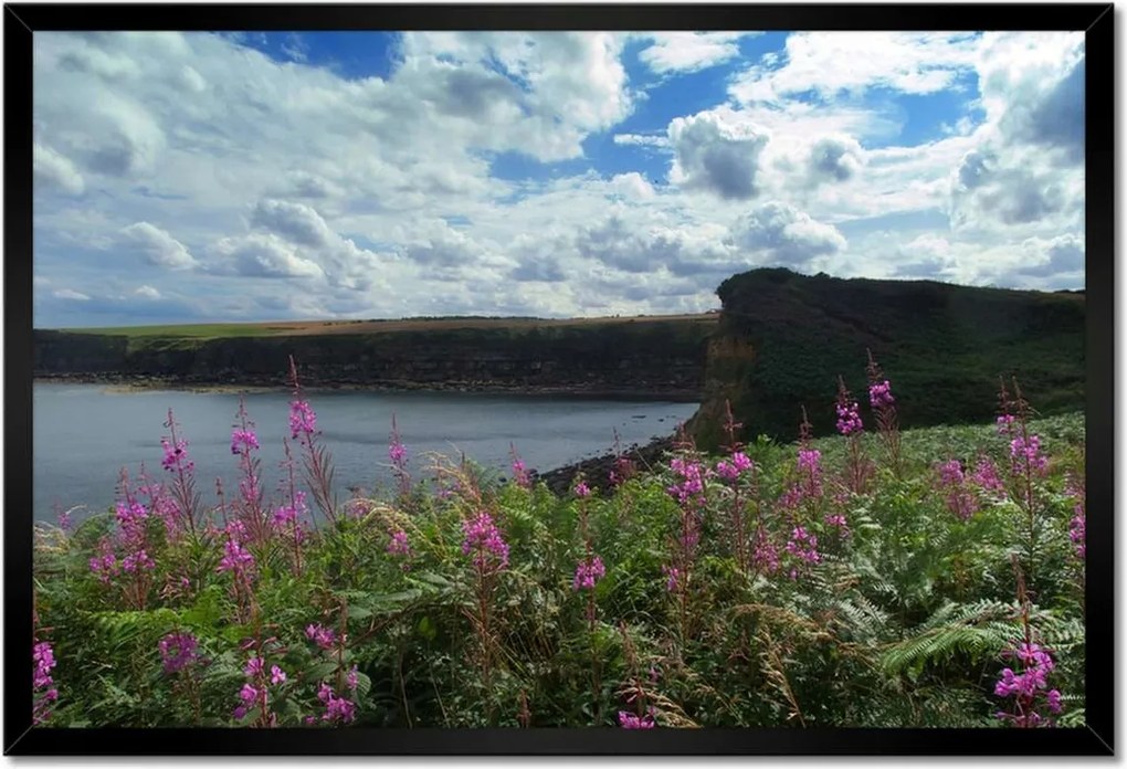 Poszter keretben 60x40 Lila virágok