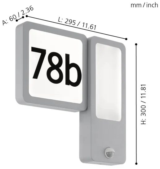 Eglo 97297 - LED Kültéri fali lámpa CHEIRA 2xLED/2,7W + 1xLED/3,6W/230V