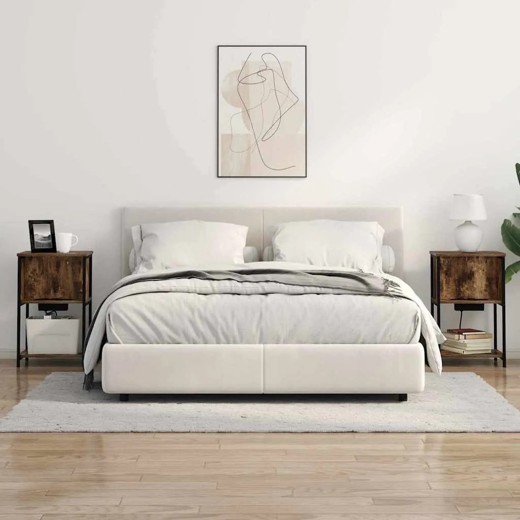 Éjjeliszekrény 2 pcs Füstölt tölgy 38 x 31 x 61 cm Faanyag