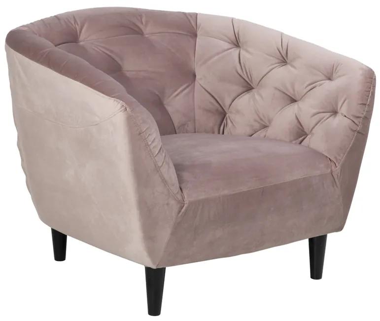 Luxus fotel Nyree - világos rózsaszín